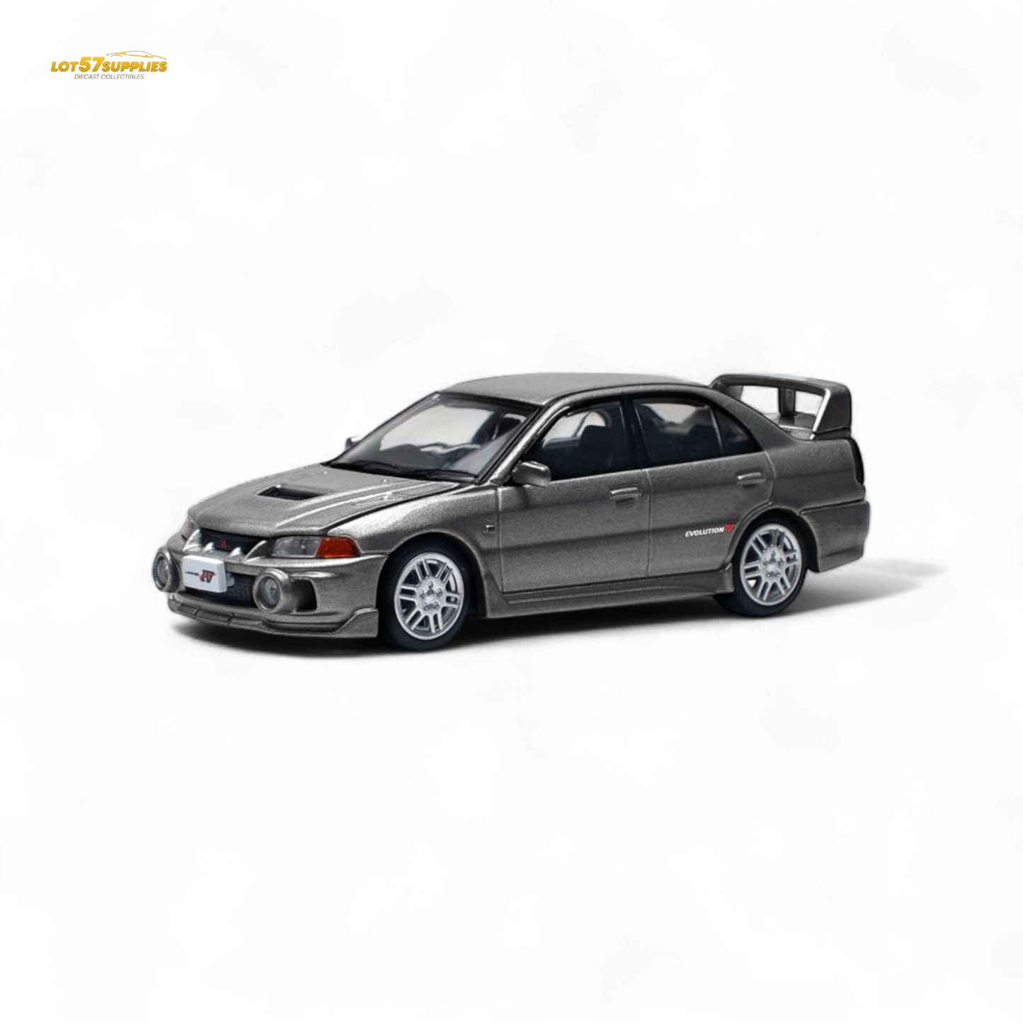 PopRace Mitsubishi Lancer Evolution IV Dark Grey 1:64