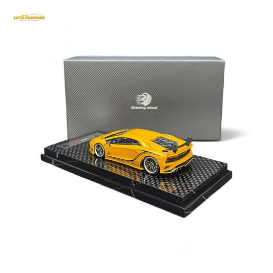 Rotating Wheel Lamborghini Aventador S Pearl Yellow 1:64