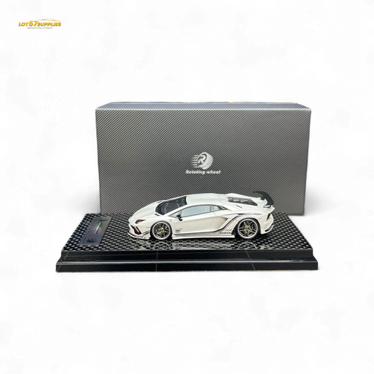 Rotating Wheel Lamborghini Aventador S Pearl White 1:64