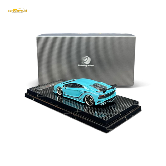 Rotating Wheel Lamborghini Aventador S Pearl Blue 1:64