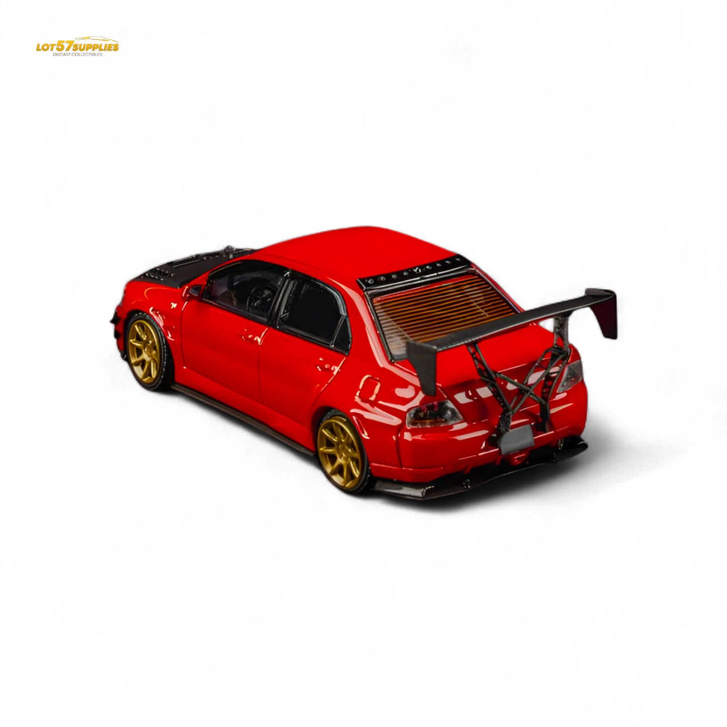 FindClassically Mitsubishi Lancer 9th Gen Red Carbon Hood 1:64