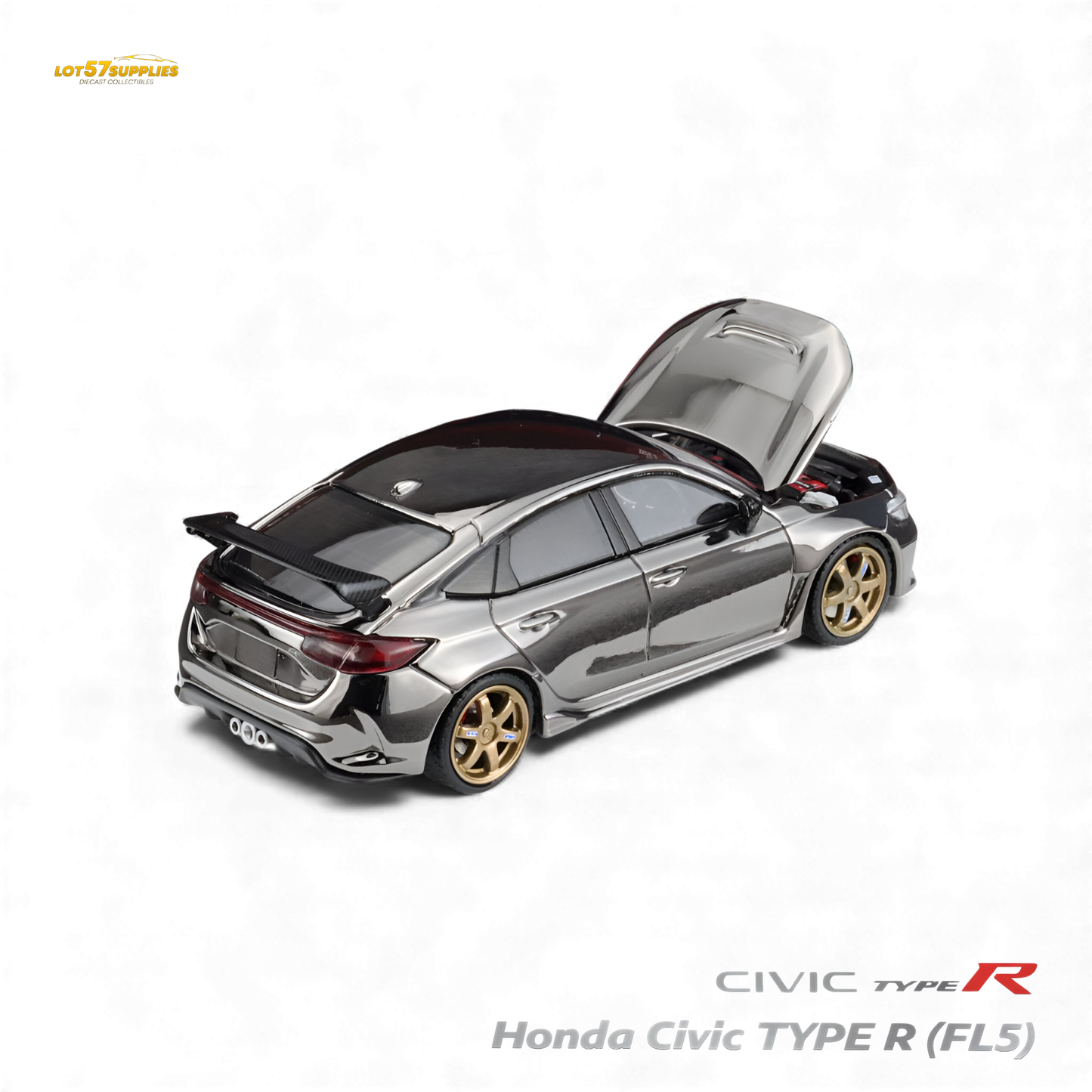 (Pre-Order) MH Honda Civic Type R FL5 - Chrome Gun Black 1:64