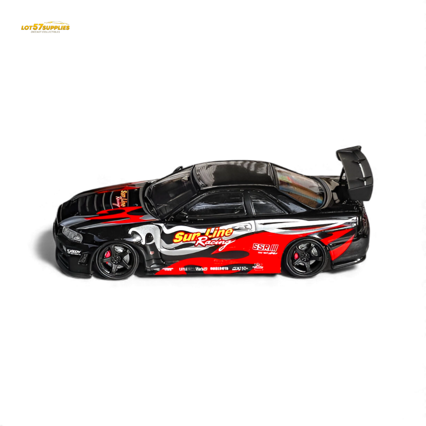 (Pre-Order) Fuji Skyline R34 GT-R Nismo Z-Tune - Black Red Flame 1:64