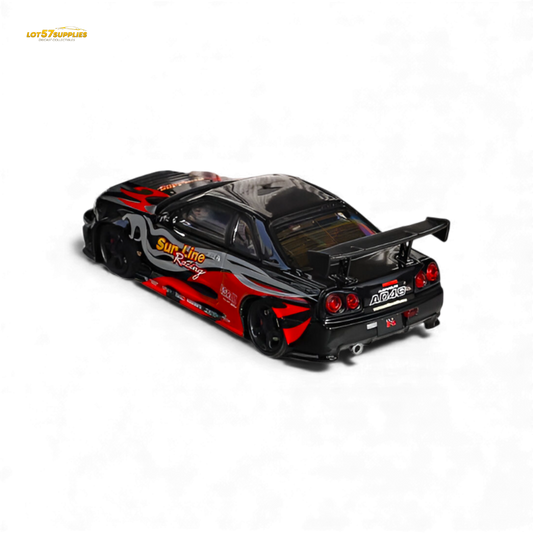 Fuji Skyline R34 GT-R Nismo Z-Tune Black Red Flame 1:64