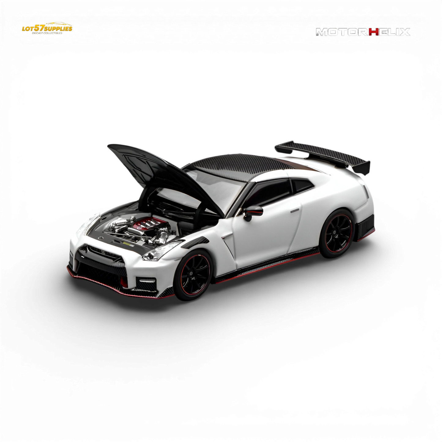 Motorhelix Nissan GT-R NISMO (R35) Special Edition 2022 - Brilliant White Pearl 1:64