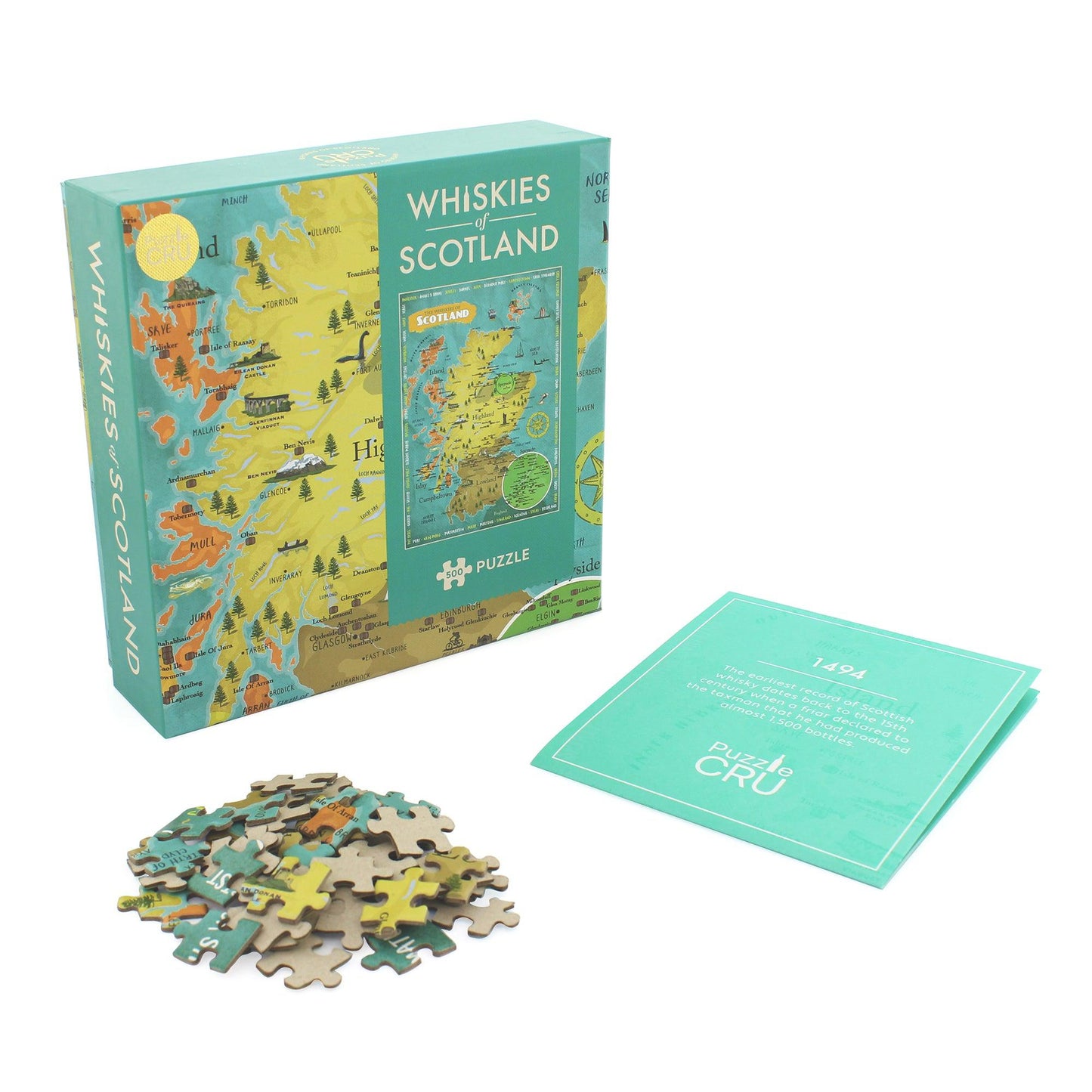 Whiskies Of Scotland 500 Piece Jigsaw Puzzle Ginger Fox