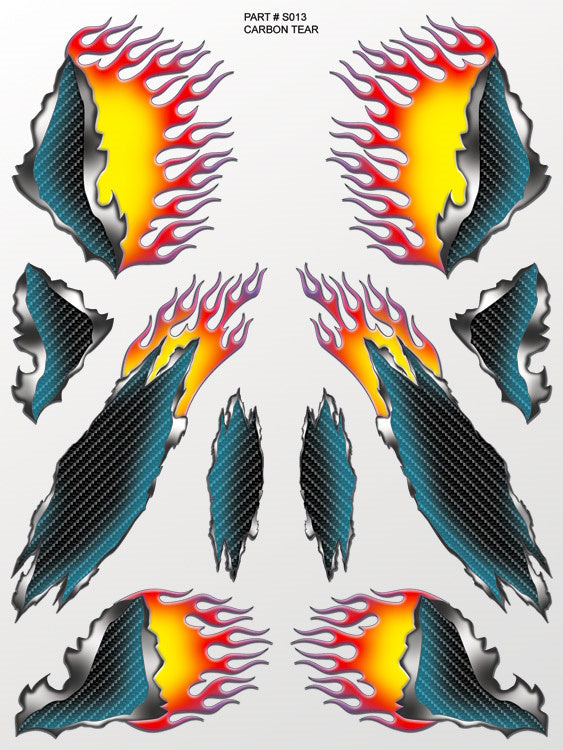 XXX Main XXXS013 Carbon Tear Sticker Sheet RC Decals
