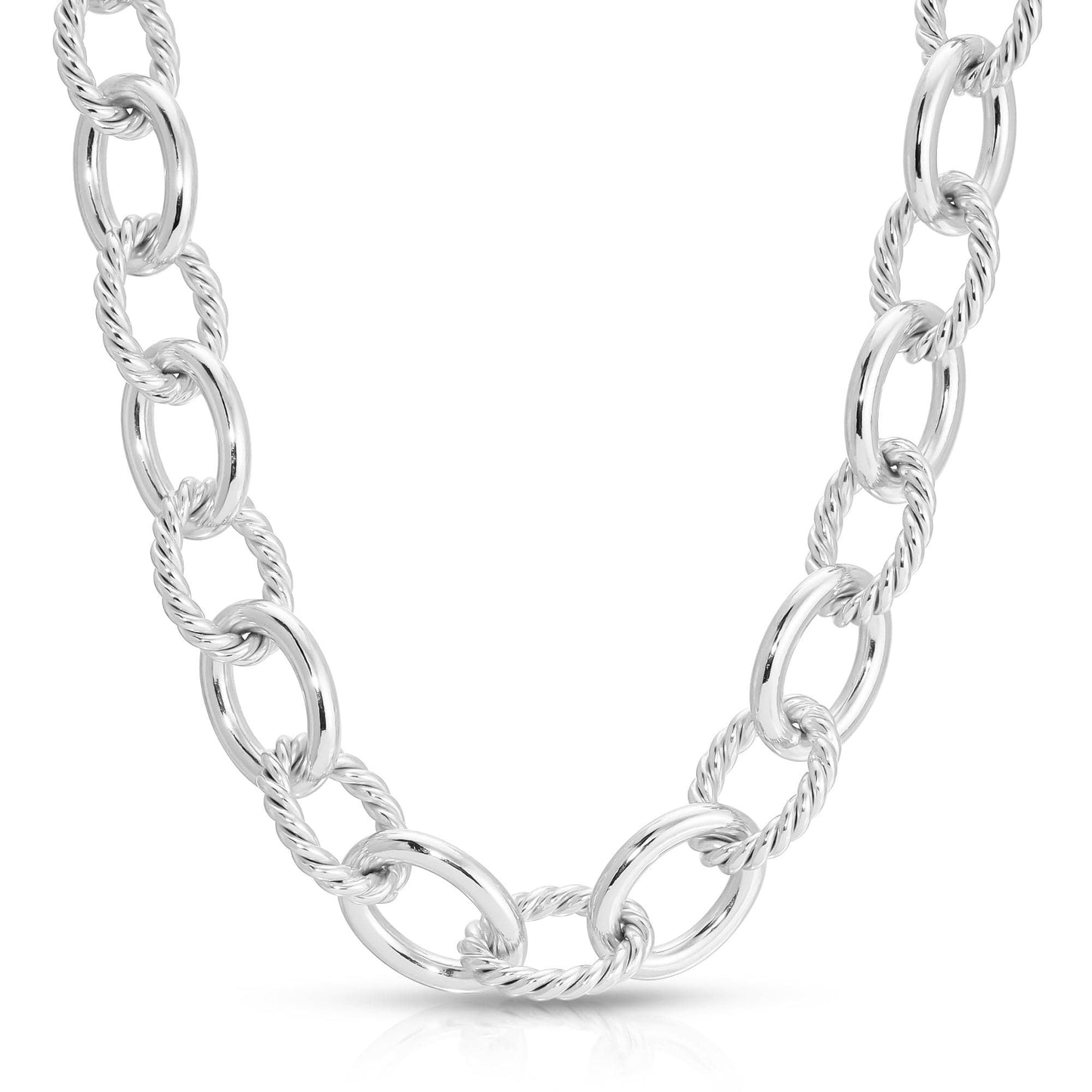 Xl Alternating Twisted Link Toggle Necklace by eklexic jewelry