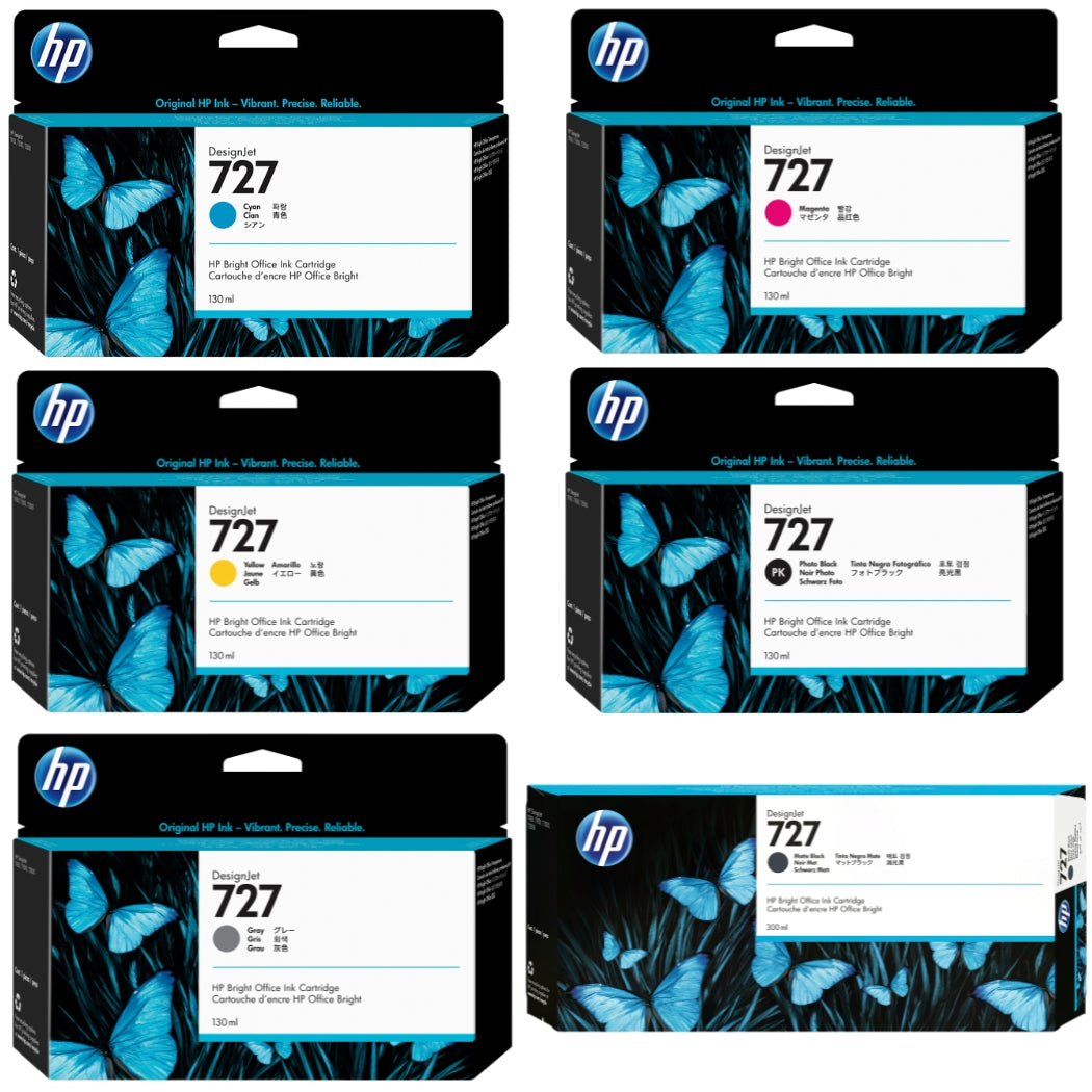 New, Pre-Owned - HP 727 300ml & 727 130ml Ink Cartridge-Combo Pack