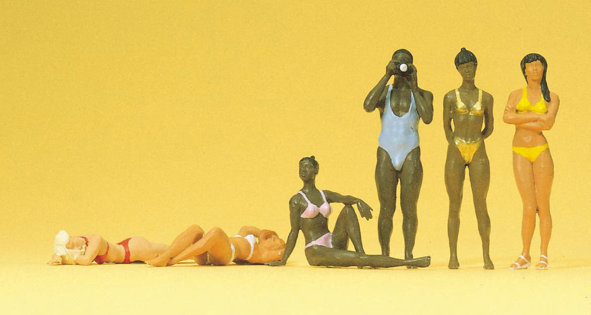 Preiser 65328 O Scale People in Swimsuits Set pkg(6)