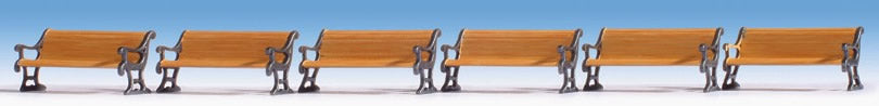 Noch 46849 TT Scale Wooden Benches, pkg(6)