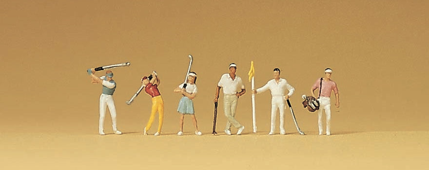 Preiser 79072 N Scale Golfers Figure Set pkg(6)