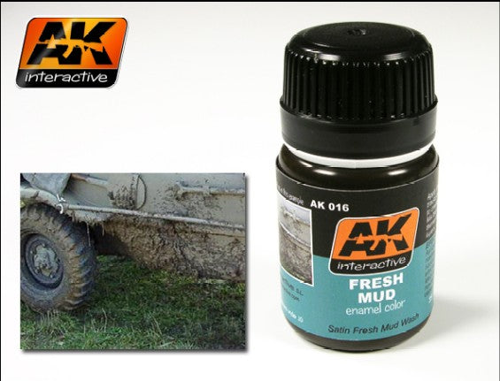 AK Interactive 16 Fresh Mud Enamel Paint 35ml Bottle