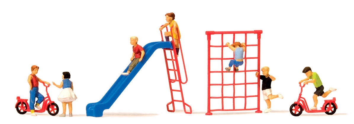 Preiser 10616 HO Scale Playing Children 7-Piece Set