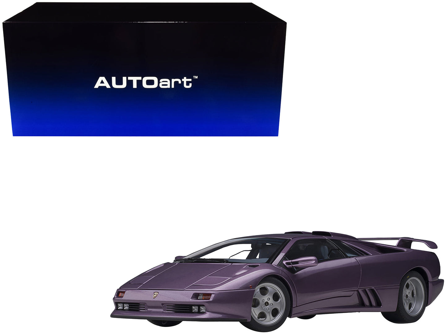 Lamborghini Diablo SE30 Jota Viola SE30 / Purple Metallic with Blue Interior 1/18 Model Car by Autoart free shipping USA