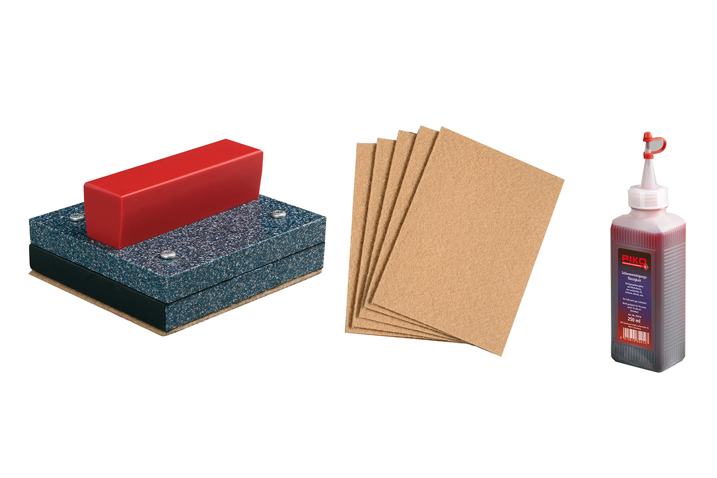 Piko 35411 G Scale Track Cleaning Set with Block, Pads, Fluid