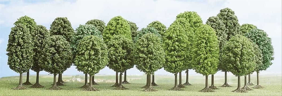 Busch 6487 Deciduous Trees Assortment, 25-Pack, HO/TT