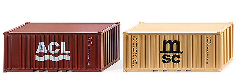 Wiking 001826 1/87 20' Containers, 2-Piece Accessory Set