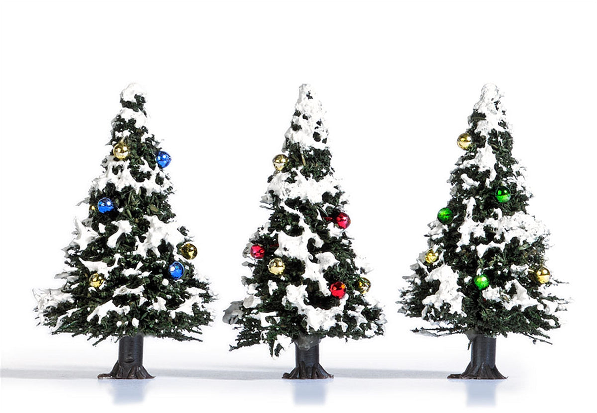 Busch 6464 All Scale Snow-Covered Christmas Trees, pkg(3)