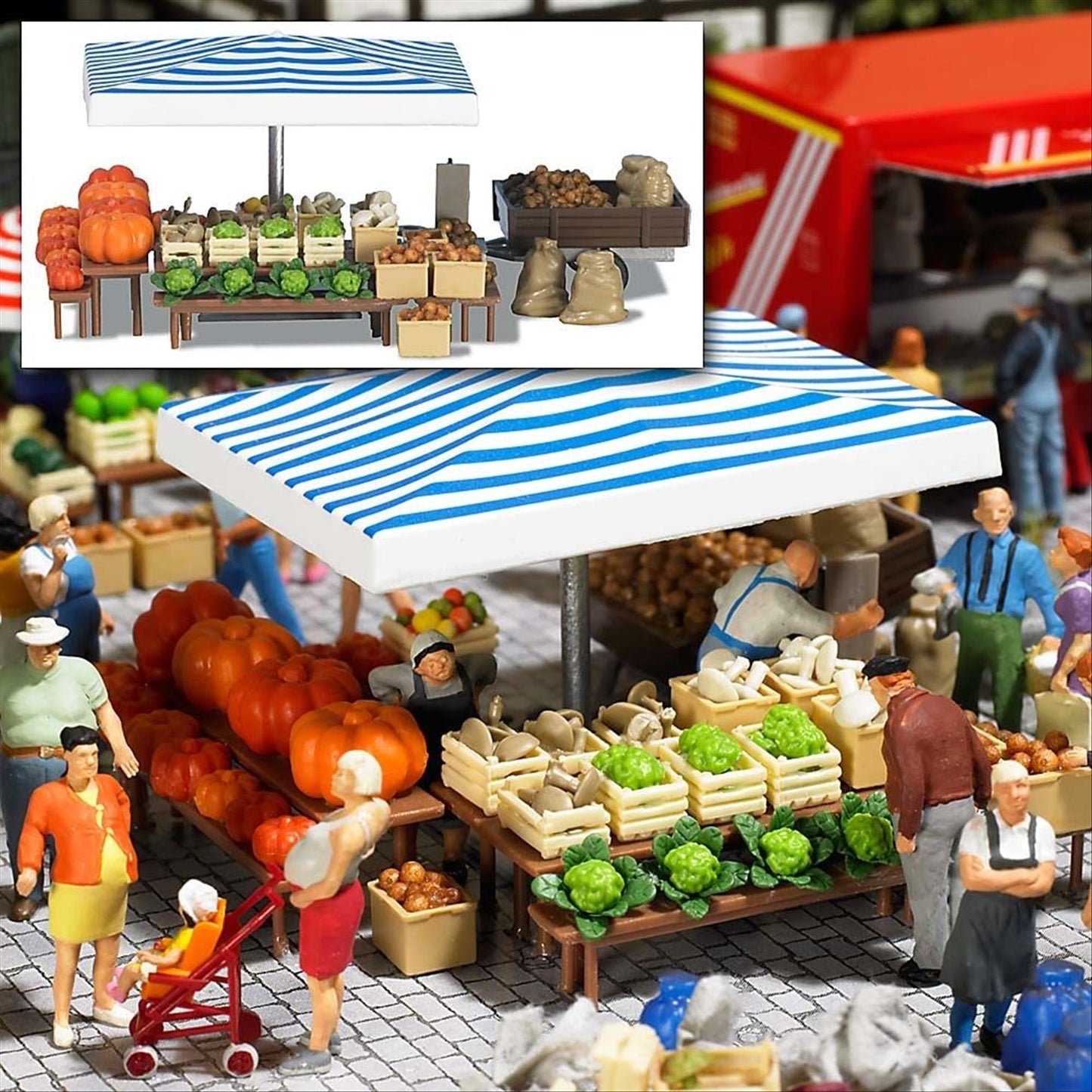 Busch 1070 HO Scale Vegetable Stand Kit