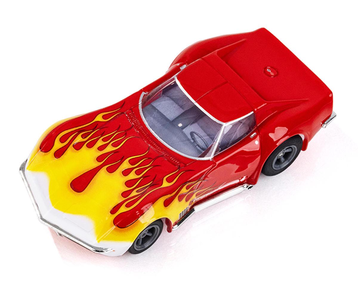 AFX 22055 Corvette 1970 Red w Yellow Wildfire Ho Slot Car