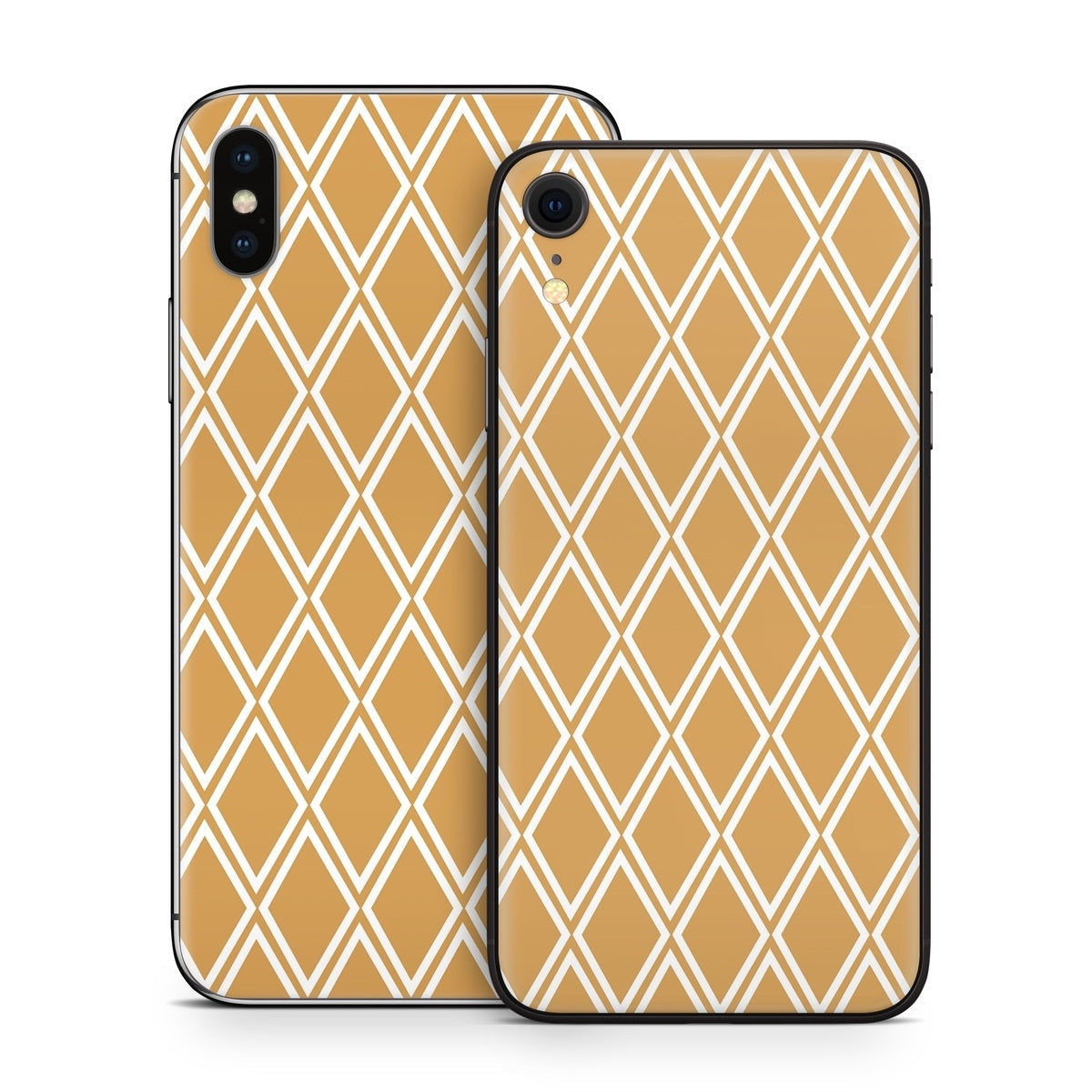 Orange Checks - Apple iPhone X Skin
