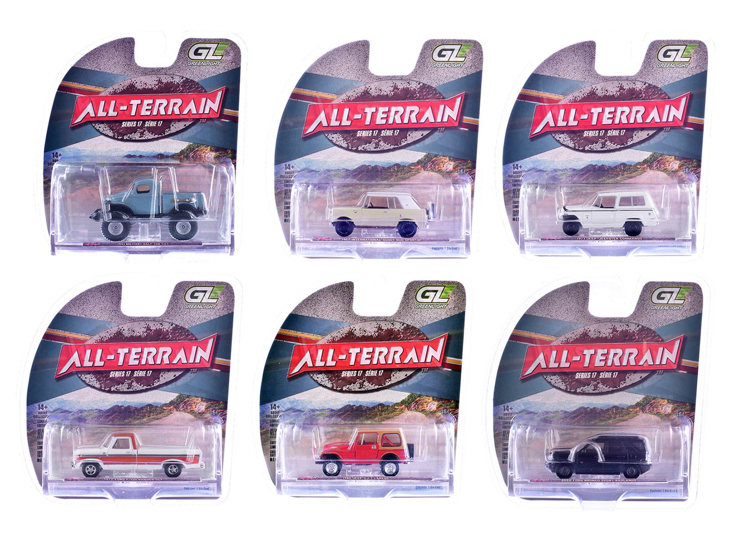 "All Terrain" Series 17 Set of 6 pieces 1/64 Diecast Model Cars by Greenlight free shipping USA