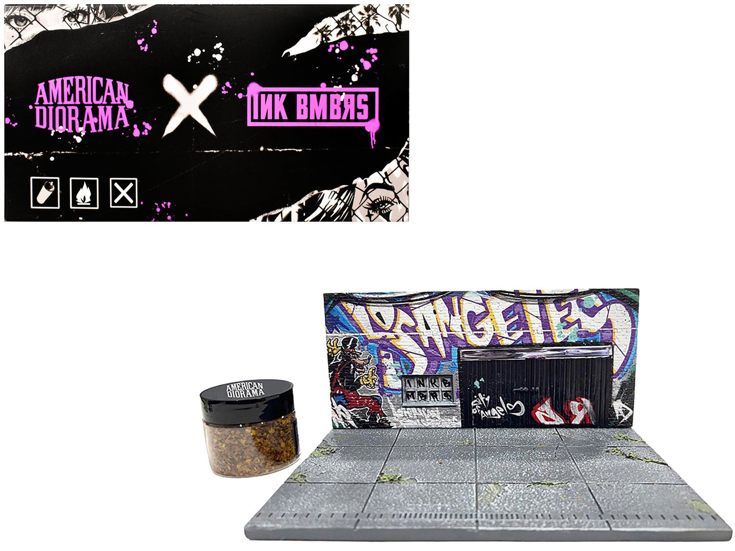 "American Diorama X INK BMBRS - LA Graffiti" Street Art Diorama for 1/64 Scale Models by American Diorama free shipping USA