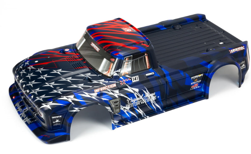 Arrma ARA410005 Infraction 6S BLX Painted Decaled Trimmed Body (Blue/Red)