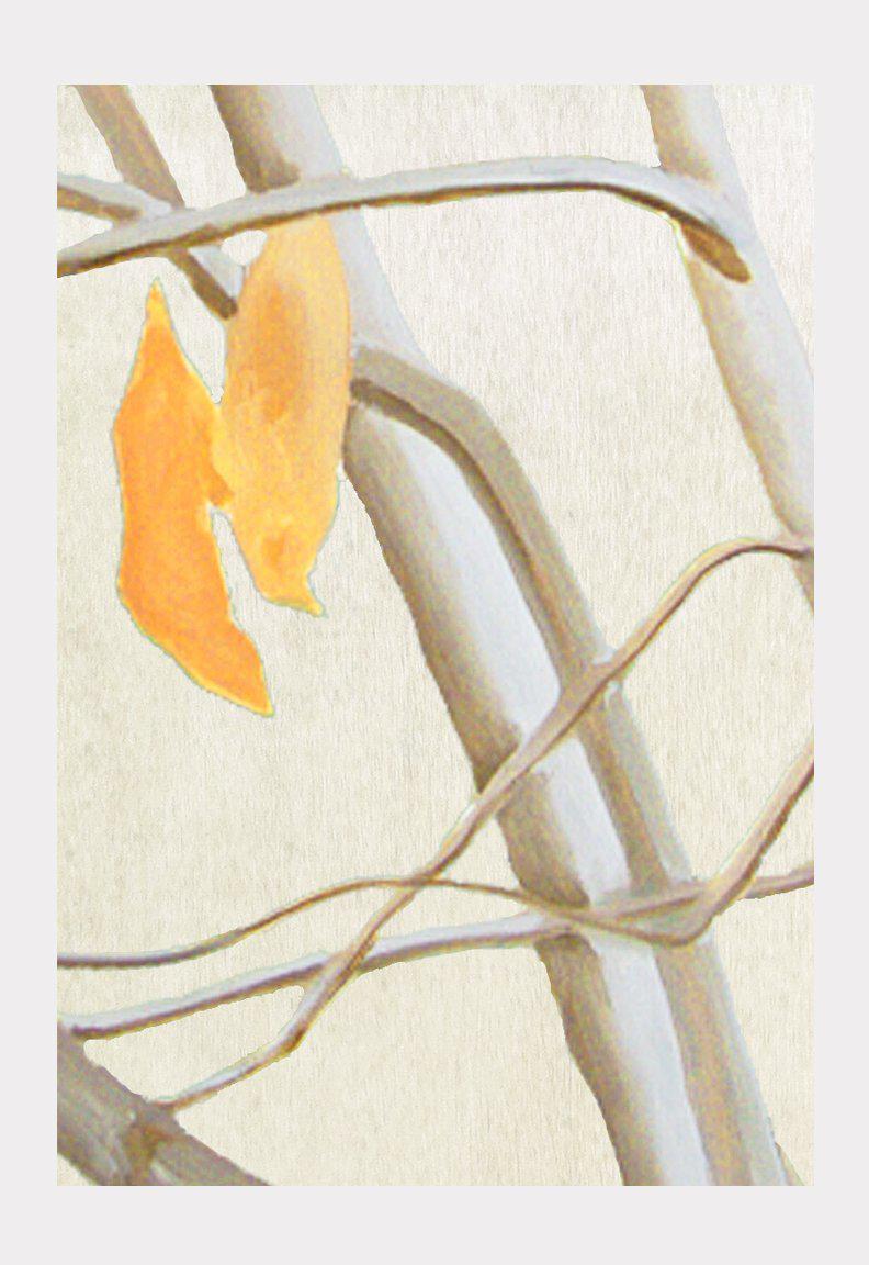 Art Print: Orange Leaves on Ecru by India & Purry