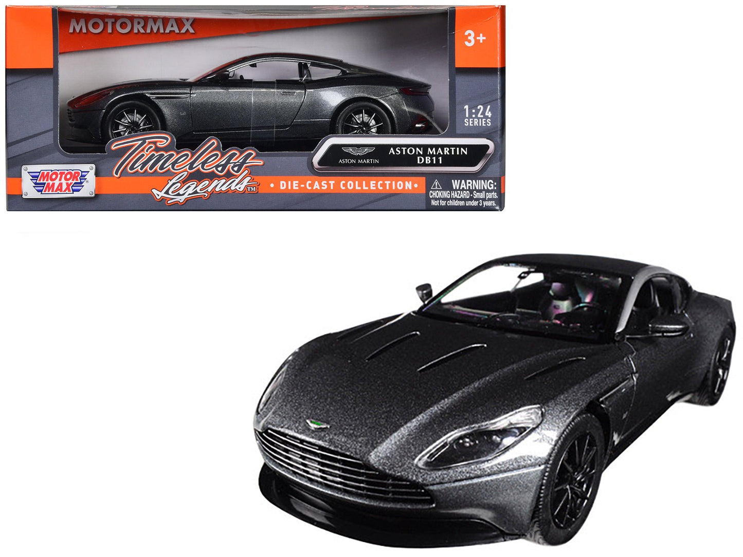 Aston Martin DB11 Silver 1/24 Diecast Model Car by Motormax free shipping USA