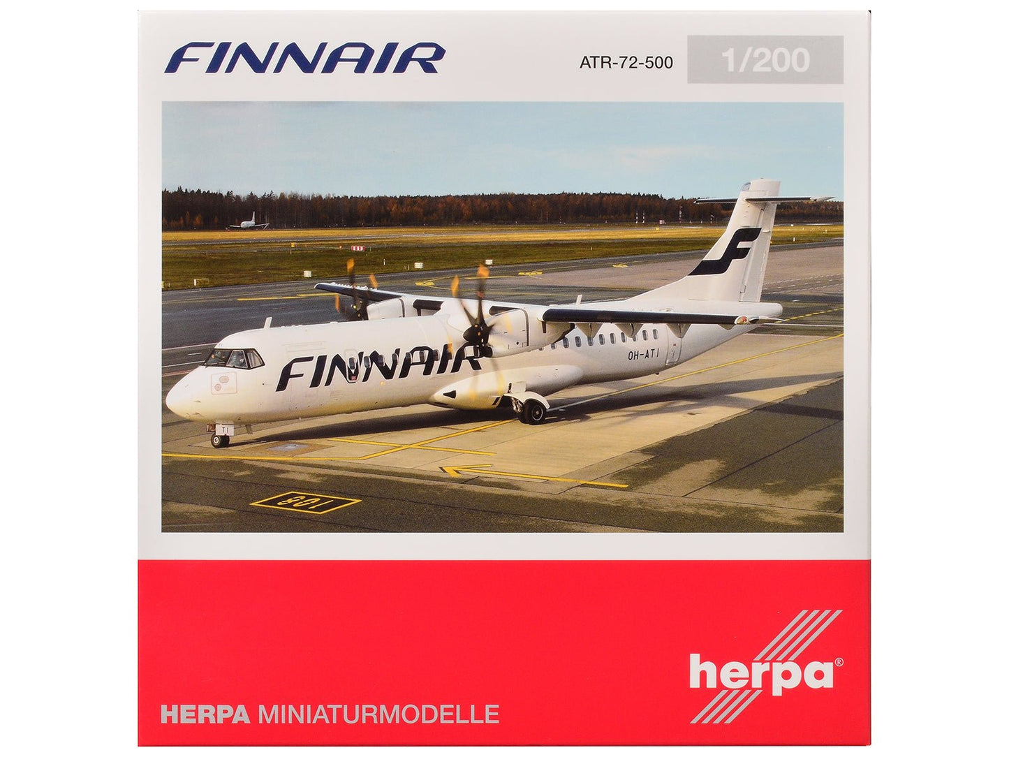 ATR 72-500 Commercial Aircraft "FinnAir" (OH-ATI) White 1/200 Diecast Model Airplane by Herpa free shipping USA