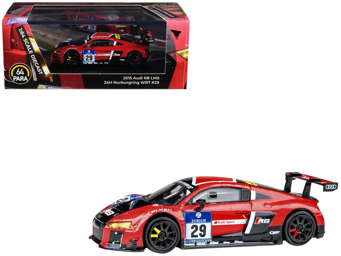 Audi R8 LMS #29 Nicki Thiim - Christer Jons - Pierre Kaffer "Audi Sport Team WRT" "24 Hours of Nurburgring" (2015) 1/64 Diecast Model Car by Paragon Models free shipping USA