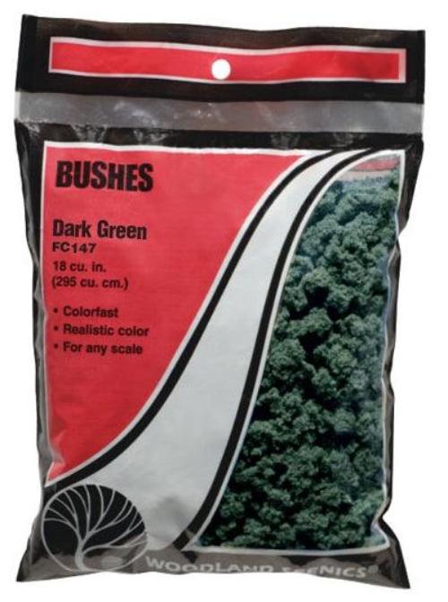 Woodland Scenics FC147 Bushes Clump Foliage Dark Green Bag Train Scenery