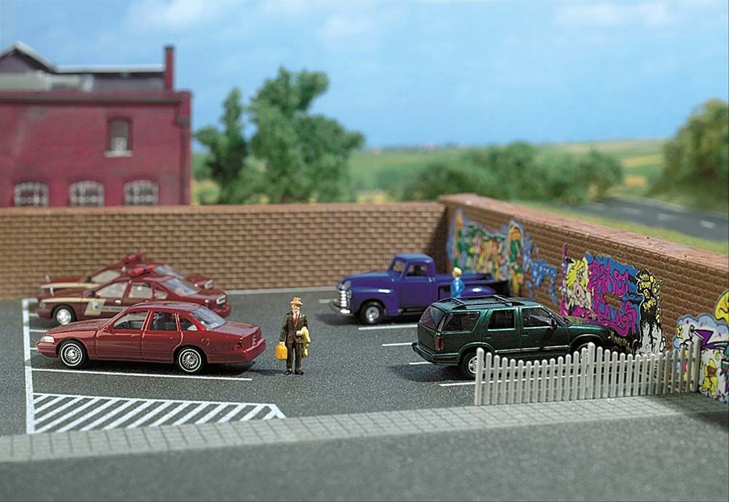 Busch 9713 HO Scale Self-Adhesive Paved Parking Lot, Gray