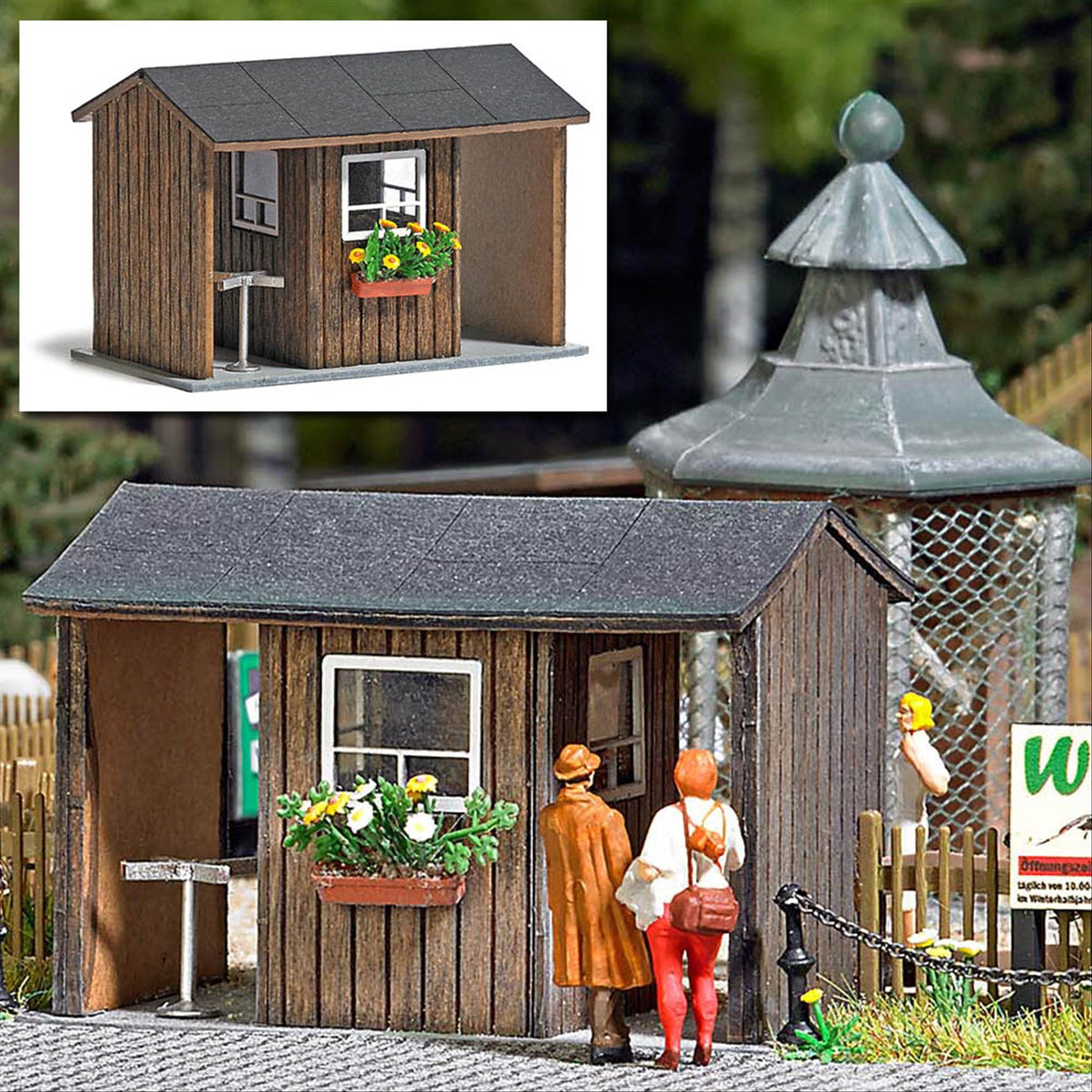Busch 1580 HO Scale Wood Ticket Gate Laser-Cut Kit