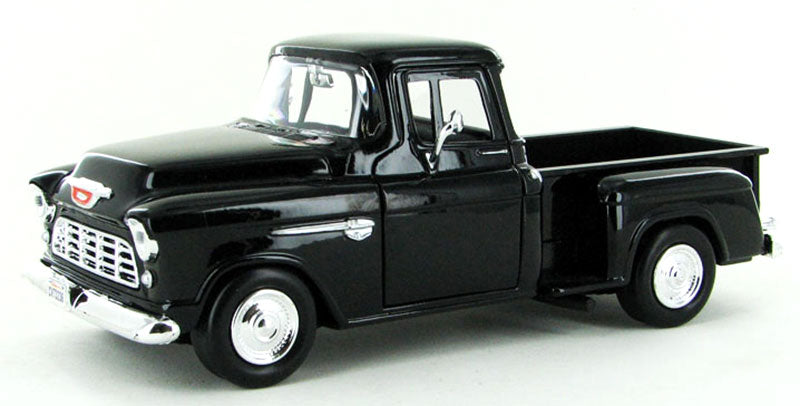 Motormax 73236AC-BK 1/24 1955 Chevrolet 5100 Stepside, Black