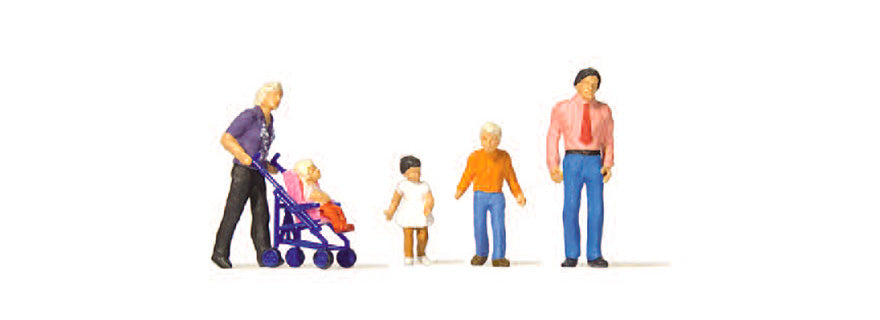 Preiser 10721 HO Scale Family Outing Figure Set