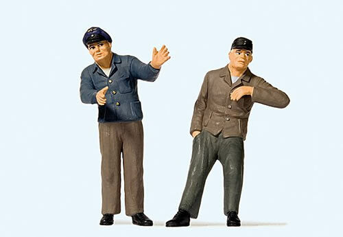 Preiser 63102 I Scale Railroad Engineer & Fireman in Cab Set #1