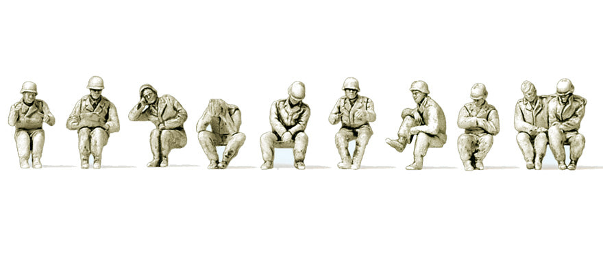 Preiser 16622 HO WWII German Seated Luftwaffe Gunners Kit