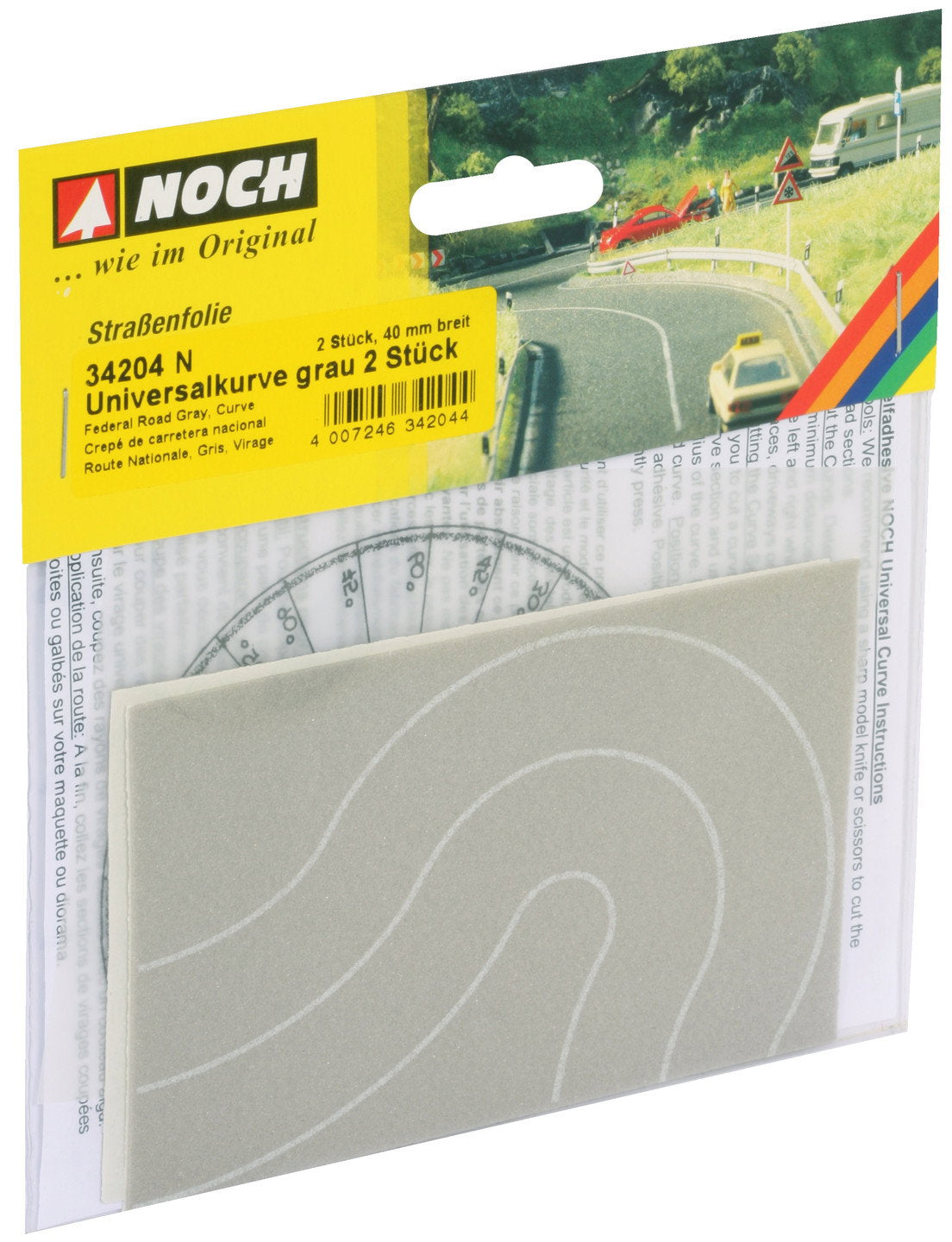 Noch 34204 N Scale Flexible Federal Road Curve, Gray