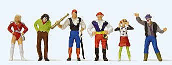 Preiser 24643 HO Scale Carnival Parade Participants Set #2 pkg(6)