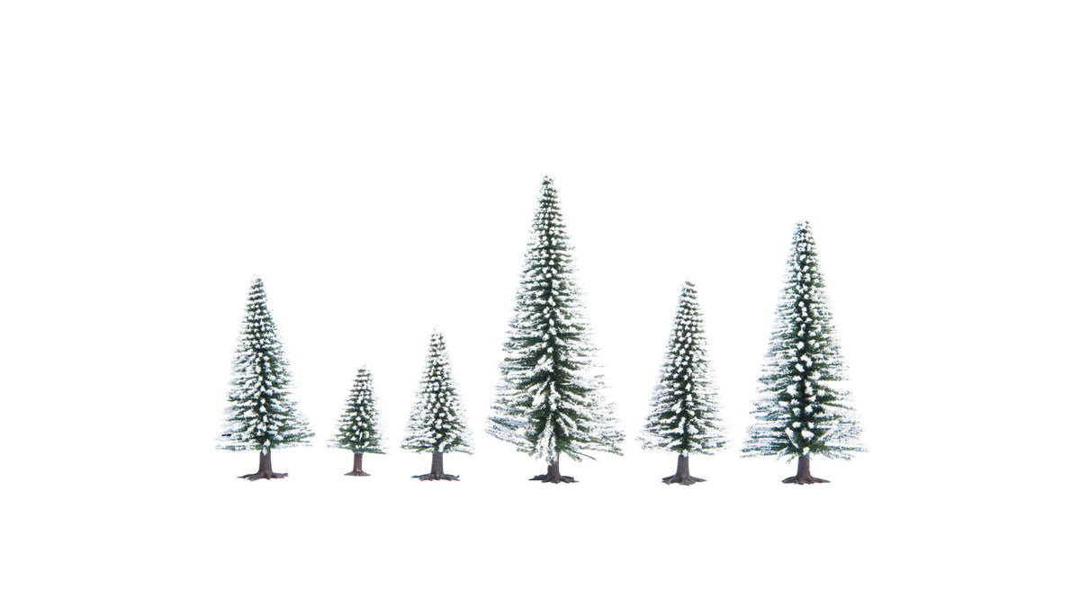 Noch 26928 HO/TT Scale Snow-Covered Fir Trees, 5-14 cm, 10-Pack