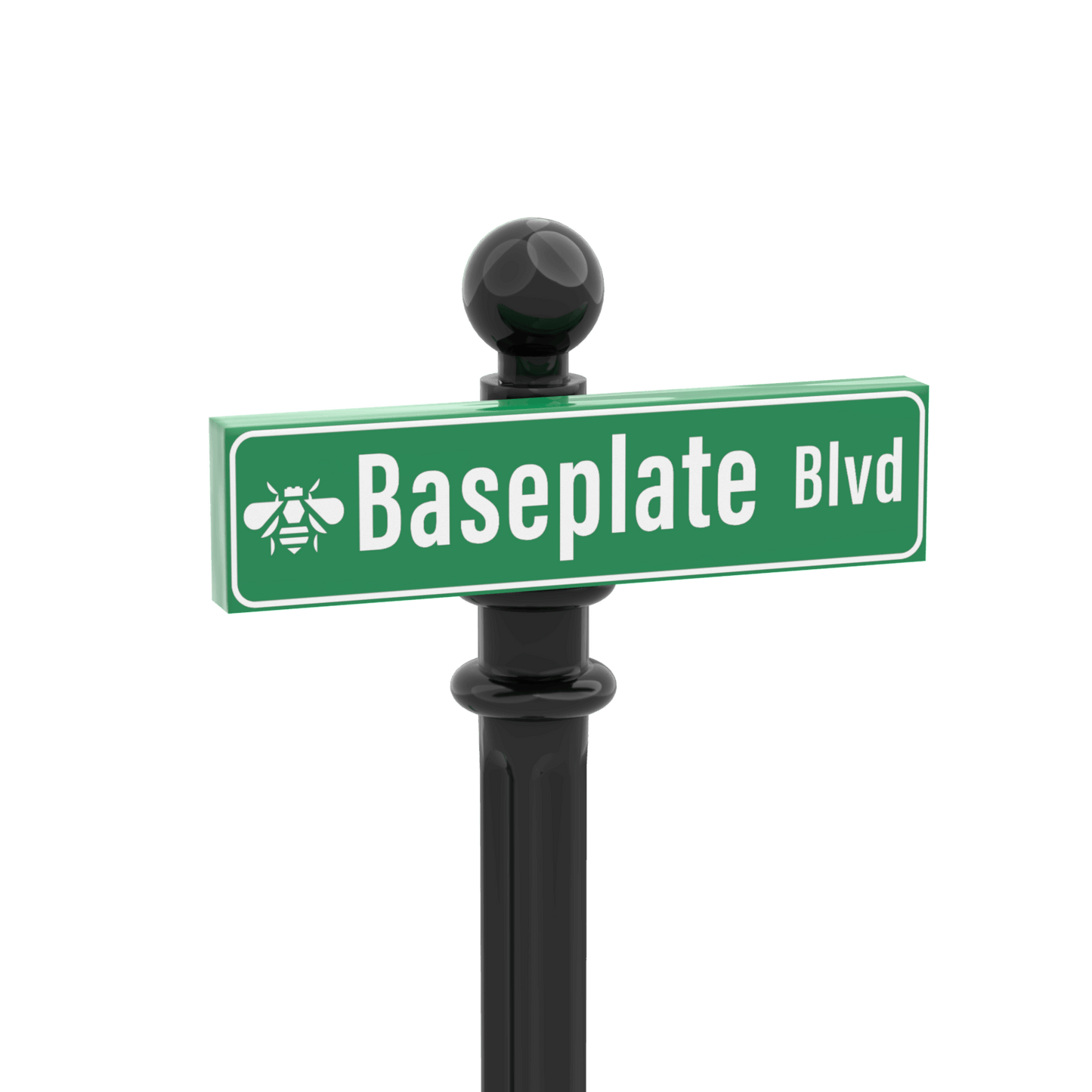 Baseplate Blvd Street Sign - Custom Printed 1x4 Tile - Made with LEGO® Parts