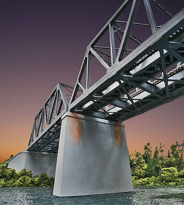 Walthers Cornerstone 933-4552 HO Scale Double-Track Railroad Bridge Pier 2Pk Kit