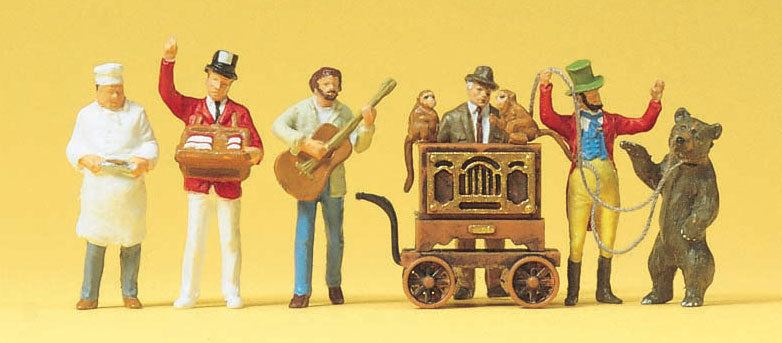 Preiser 24653 HO Scale Fair Musicians & Vendors Figures