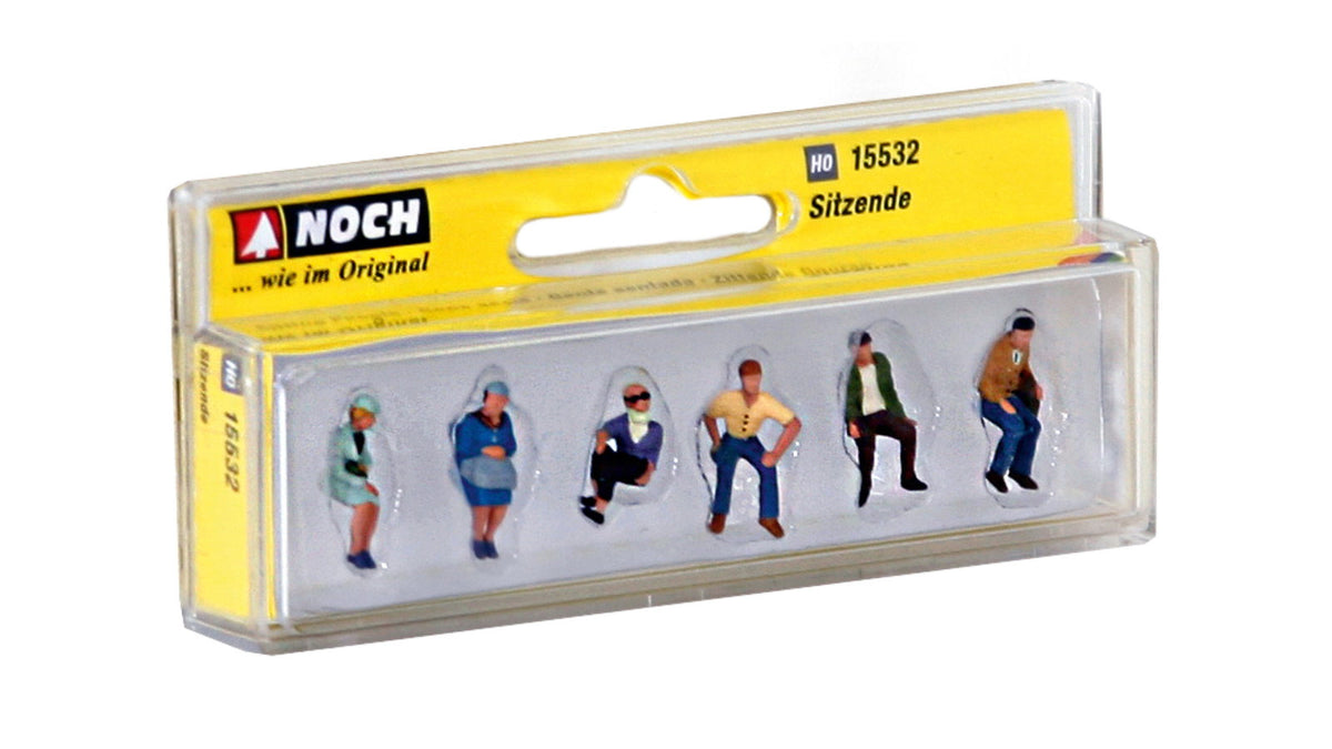 Noch 15532 HO Scale Seated People Set #2, 6 Figures