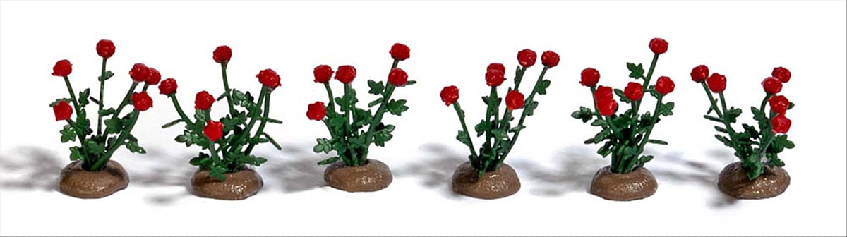 Busch 1241 HO Scale Rose Bushes, Assembled pkg(36)