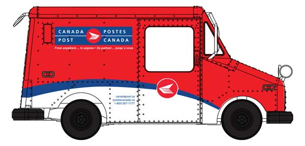 Walthers SceneMaster 12255 HO Scale Long Life Vehicle (LLV) Mail Truck -- Canada