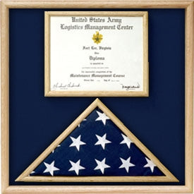 US Marine Corp Flag and Certificate Display Case/ award case.